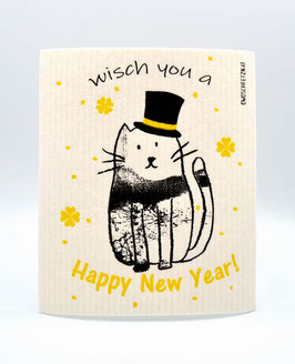 Owoschfetzn "Katze Frieda - Wisch you a Happy New Year!"