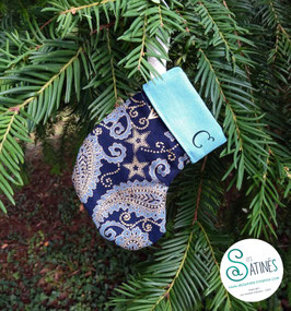 Petite Botte Bleue 12cm - décoration sapin personnalisable