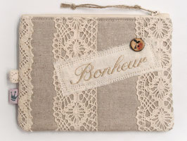 Kosmetiktäschchen «Bonheur» Beige