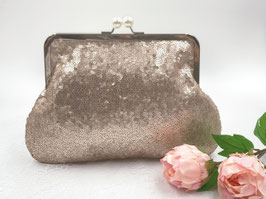 Pailetten Clutch Mattgold