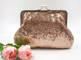 Pailetten Clutch Roségold