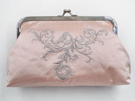 Clutch rosa mit Stickerei