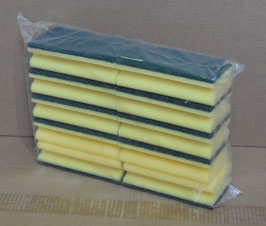 SCHEUERSCHWAMM gelb-grün mit Griffrille