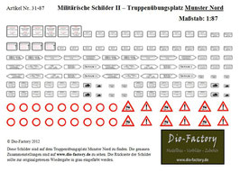 Militärische Schilder II - Übungsplatz "Munster Nord" in 1:87