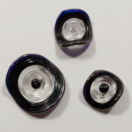 Tschechische Designer Perlen, Scheiben, Onyx, 48 und 25 mm, 1 x 3-er Set