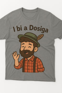 I bi a Dosiga | Herren T-Shirt grau