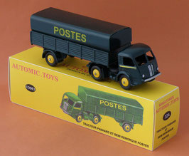 Camion Panhard Movic simple ou double remorque postes Ptt vert sur base Dinky Toys 32A Code 3 sthubert92