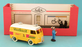 Coffret Peugeot D3a Velosolex  avec son Solex et son personnage Code3 Dinky Toys sthubert92