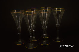 6er Set Champagnergläser mit Goldrand (0220252)