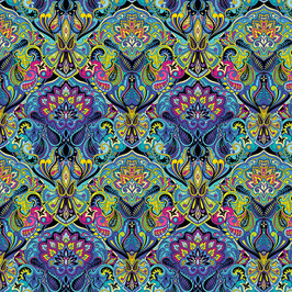 What If, Prima Donna Blue/Multi, Paula Nadelstern, Benartex 09194850425