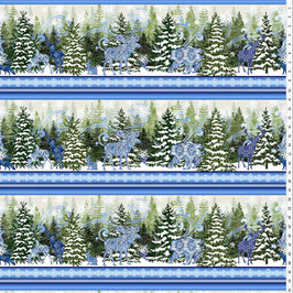 Nature´s Winter, Border, Blue, In The Beginning Fabrics 09079950625