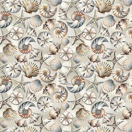 Coastal Escape, Coastal Shells Neutral, Benartex 04044950926