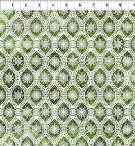 Snowflakes Ogee Green, 6NW3, Nature´s Winter by Jason Yenter for In The Beginning Fabrics 08239850923