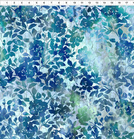 Haven, Roses - Blue,  In The Beginning Fabrics 02263950424