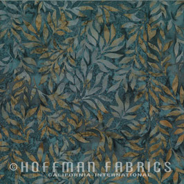 Braun graue Ranken auf grauem Grund, Batik, Hoffman Fabrics, 09639850816