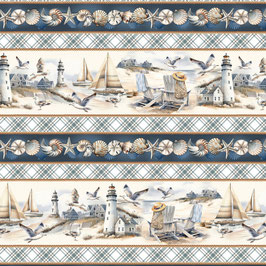 Coastal Escape, Maritime Stripe Neutral, Benartex 04014950926