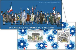 Bloc souvenir BS225 80 ans de la victoire du 8 mai 1945 2*4,50€  - 2025 Neuf**