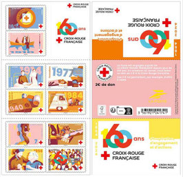Carnet adhésif Croix-Rouge 160 ans 10LV BC2413 - 2024 Neuf**