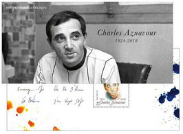 Bloc souvenir BS216 1,96€ Charles Aznavour - 2024 Neuf**