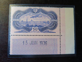 PA 15 Coin de feuille avec date Neuf**
