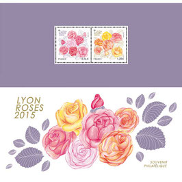 Bloc souvenir BS111 0,76€ et 1,20€ Congrés mondial des societes de roses - 2015 Neuf**