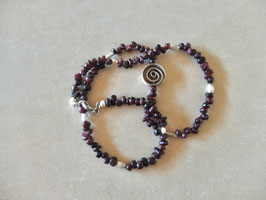 Edelstein-Collier „Granat-Spirale"