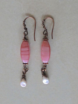 Kupfer-Ohrringe "Pink Panthers"