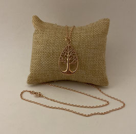 Halskette mit Anhänger Lebensbaum Silber 925 rosé gold