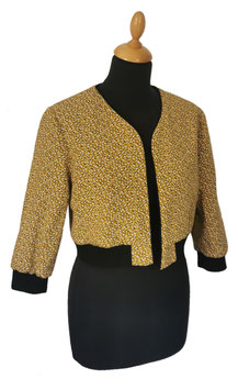 BOMBER 3/4 METIS Collection - FLEURS JAUNE