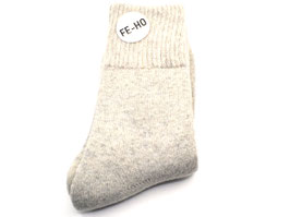 Wollsocken aus 80% Lammwolle - Hellgrau - FE-HO