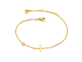Armband - 18K vergoldet - Kreuz - Zirkon - Herz - FE-HO