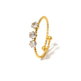 Ring - mit Zirkon - vergoldet - FE-HO