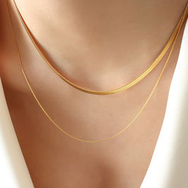 Doppelt gelegte Halskette - Gold - FE-HO