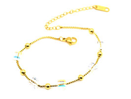 Armband - 18K vergoldet -  - GlasCube- Kristallgkas - Perlen - FE-HO