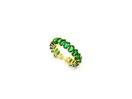 Ring - 18K vergoldet - Grüner Zirkon - FE-HO
