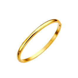 Armreif - 18K vergoldet - abgerundet - FE-HO