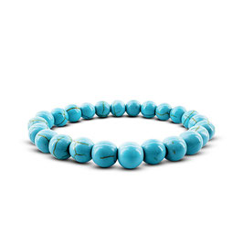 Armband - mit Perlen - 8mm - Stretch - Türkis - FE-HO