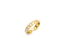 Ring - 18K vergoldet - Klarer Zirkon - FE-HO