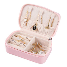 Schmuckbox - Leder - Rosa - Reiseetui - FE-HO