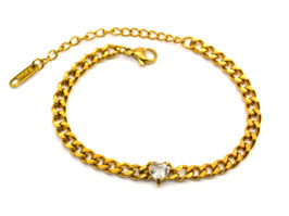 Armband - 18K vergoldet - Zirkon in Herzform - FE-HO