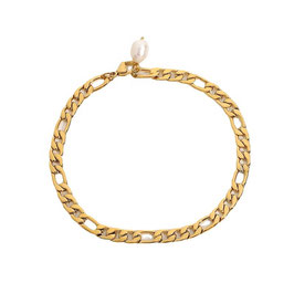 Fußkette - 18K vergoldet - Süßwasser Barock Perle - FE-HO
