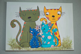 Kittykats " Family " Gemälde 50x70