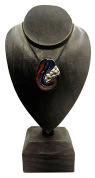 Collana legno e alluminio dipinta a mano