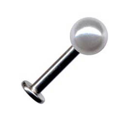 Piercing labret bianco perla