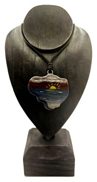 Collana legno e alluminio dipinto a mano
