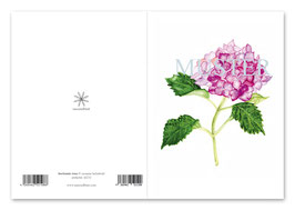 Grußkarte Hortensie rosa kl232