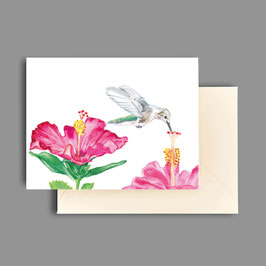 Grußkarte Kolibri mit Hibiskusblüten Artikelnr. kl916