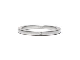 Stapelring No. 020 aus 925 Silber mit Diamant, gerade Form