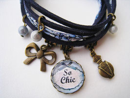 Bracelet liberty bleu marine cabochon So chic