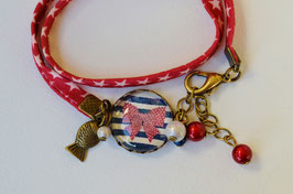 Bracelet rouge marin vintage